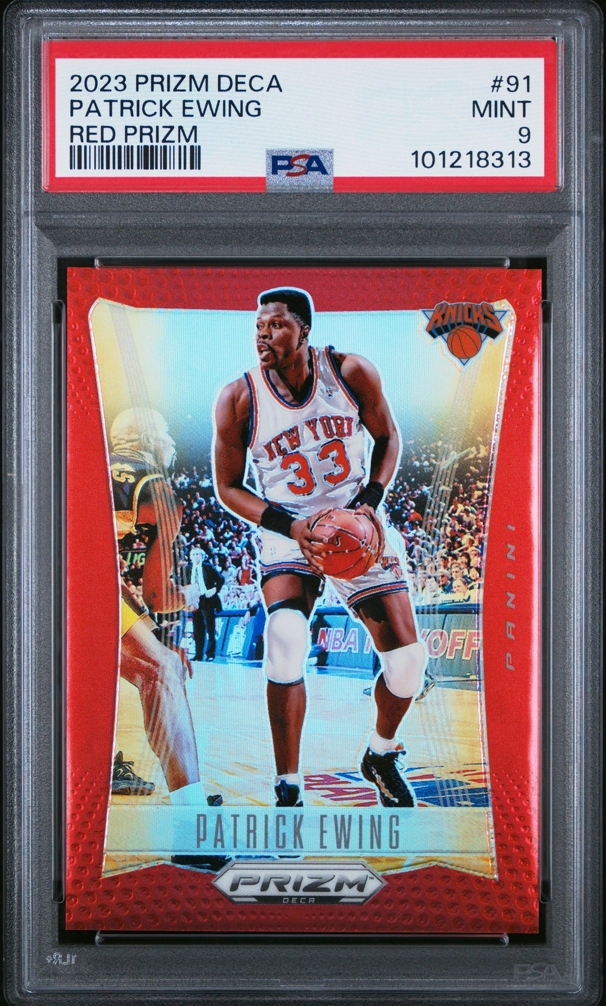 NBA Graded Card 2023 Panini Prizm Deca #91 Patrick Ewing Red Prizm PSA 9