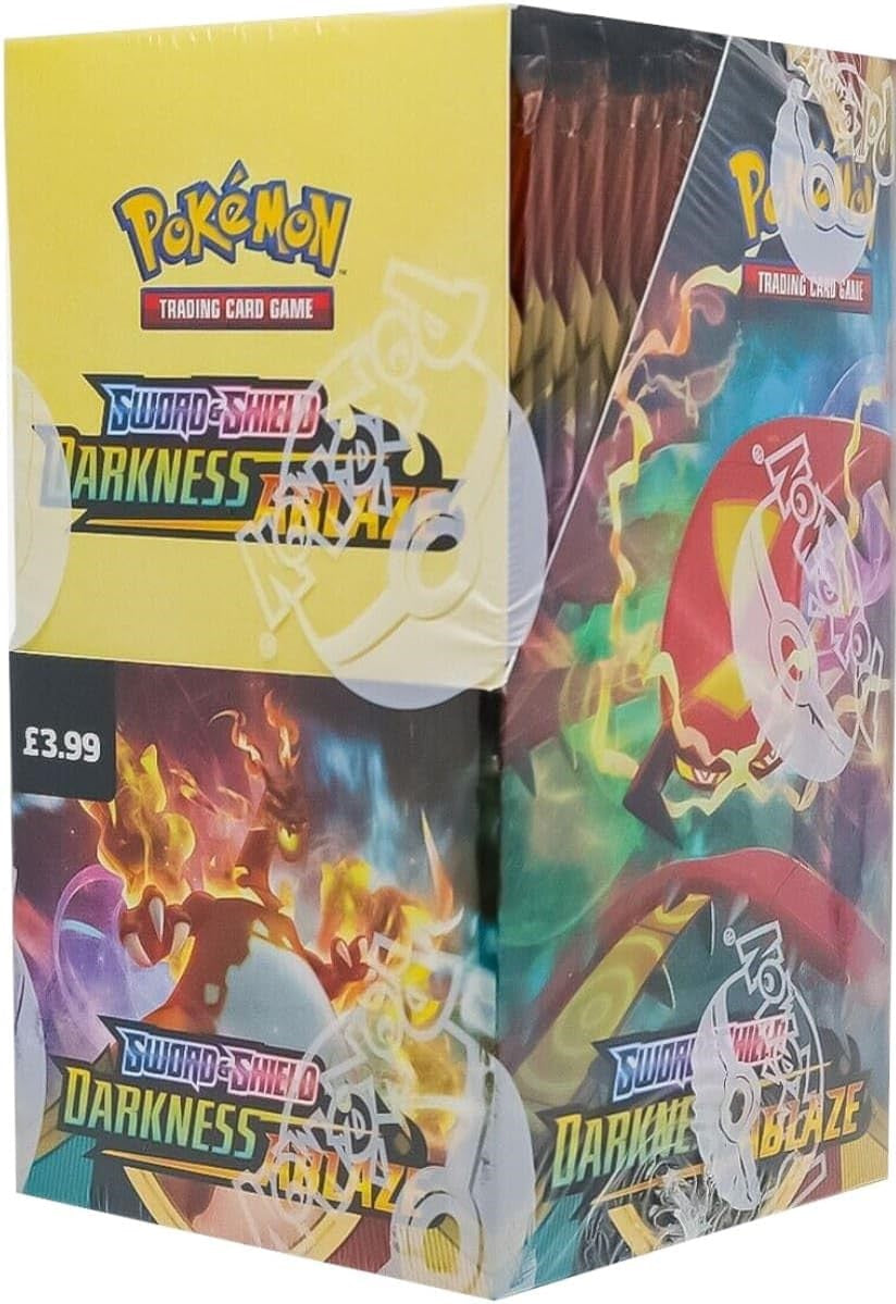 Pokmon TCG Sword & Shield: Darkness Ablaze Booster Box 36 Packs, English, Factory Sealed Pokemon Booster Box Cards Pokmon TCG Sword & Shield: Darkness Ablaze Booster Box 36 Packs, English, Factory Sealed Pokemon Booster Box Cards