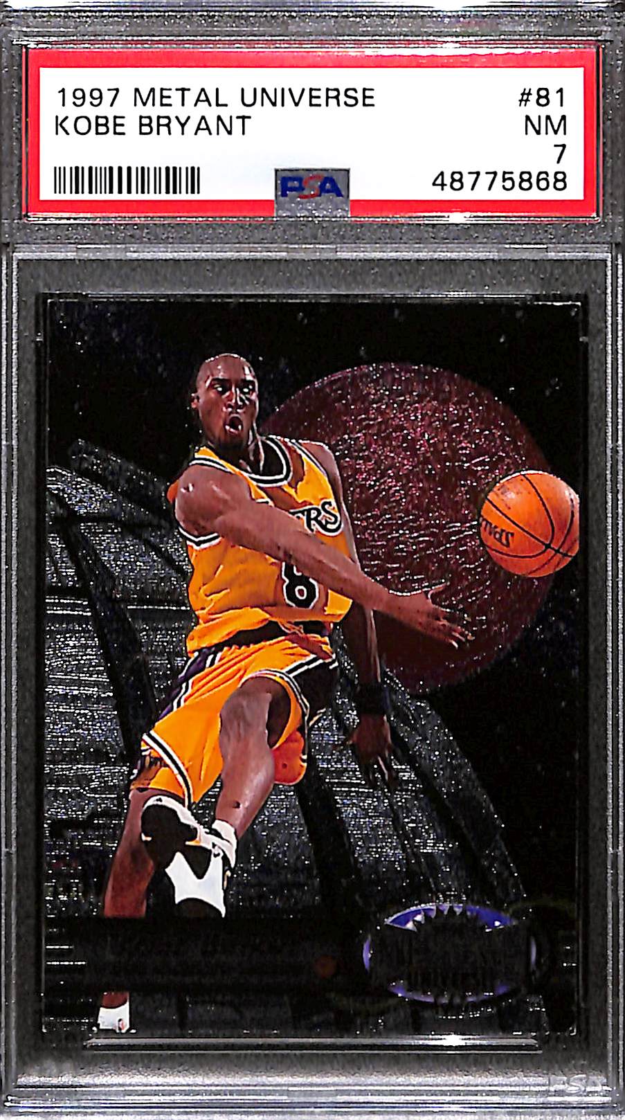 NBA Graded Card 1997 Metal Universe #81 Kobe Bryant PSA 7