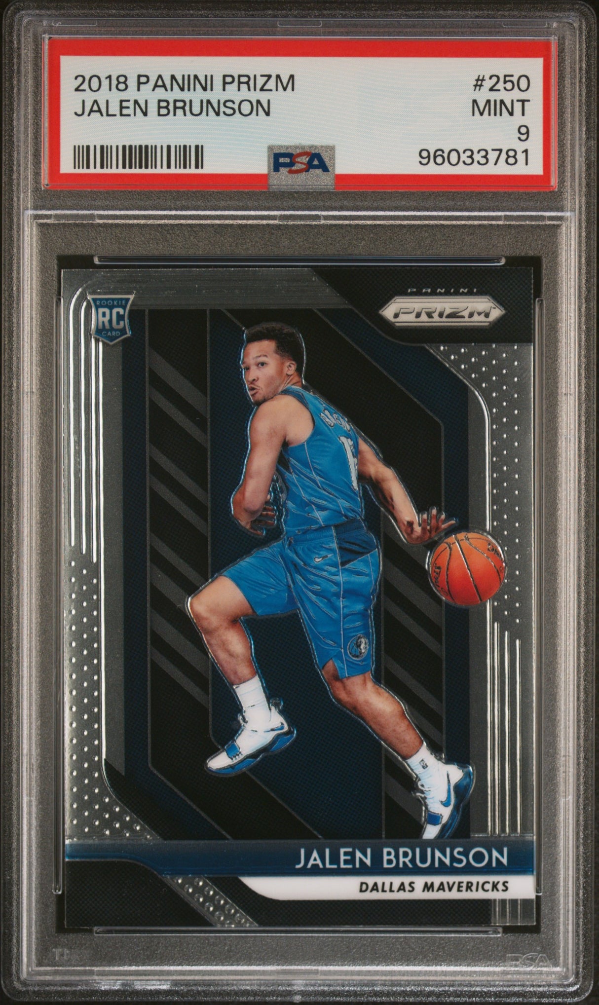 NBA Graded Card 2018 Panini Prizm #250 Jalen Brunson PSA 9