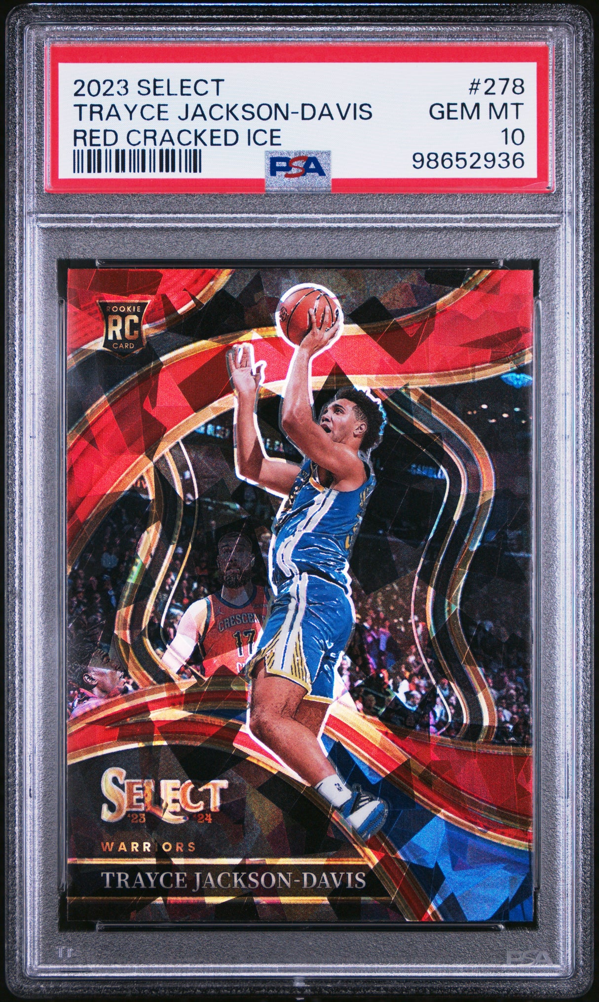 NBA Graded Card 2023 Panini Select #278 Trayce Jackson-Davis Red Cracked Ice PSA 10
