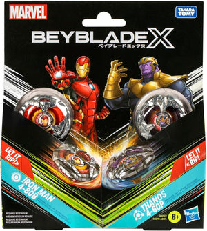 Beyblade X: Iron Man 4-80B & Thanos 4-60P - 2 Pack