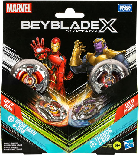 Beyblade X: Iron Man 4-80B & Thanos 4-60P - 2 Pack