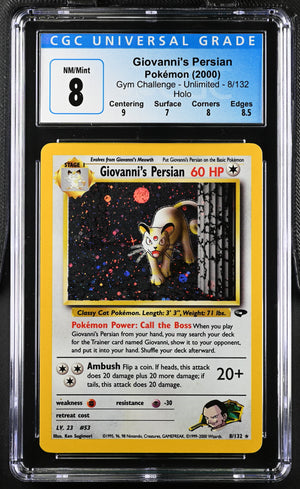 Pokemon TCG: CGC 8 - Gym Challenge - Giovanni's Persian 2000 - 8/132 - Unlimited - Holo