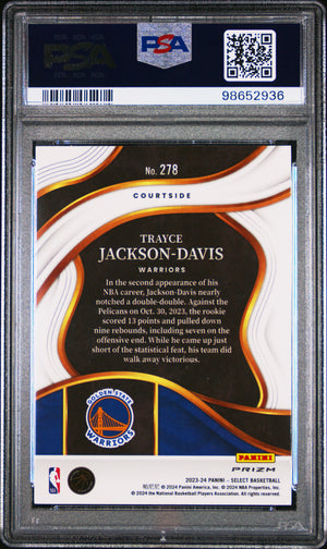 NBA Graded Card 2023 Panini Select #278 Trayce Jackson-Davis Red Cracked Ice PSA 10