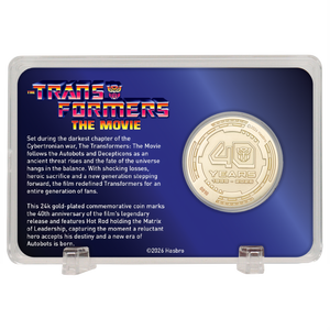 Transformers: The Movie – Limited Edition 40th Anniversary 24k Gold Plated Presentation Coin