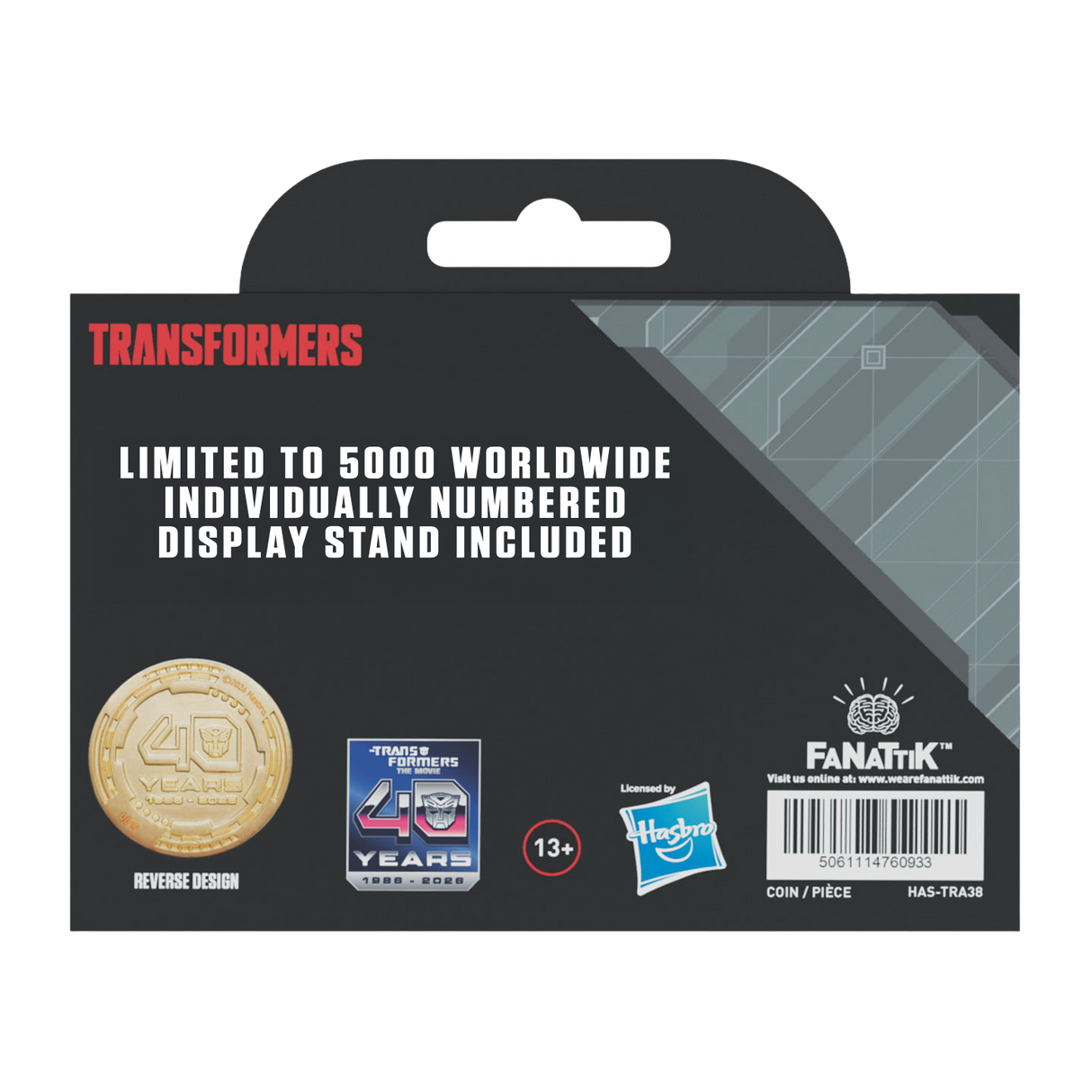Transformers: The Movie – Limited Edition 40th Anniversary 24k Gold Plated Presentation Coin