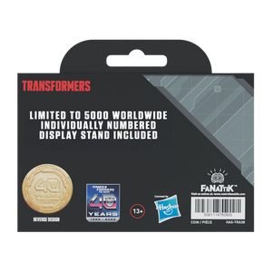 Transformers: The Movie – Limited Edition 40th Anniversary 24k Gold Plated Presentation Coin