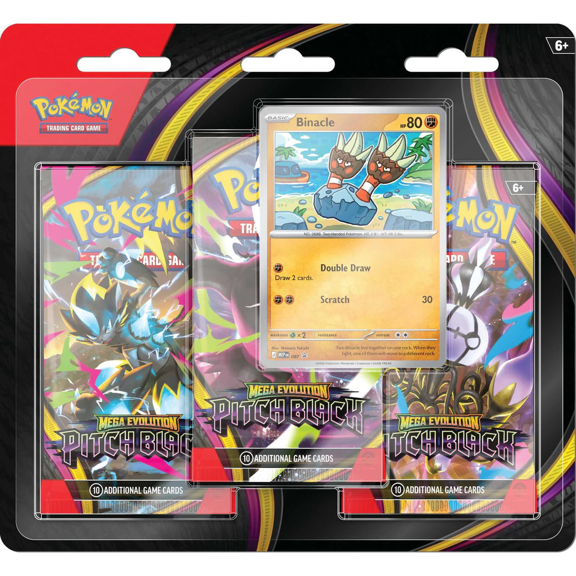 Pokemon TCG: Mega Evolution Pitch Black - 3 Pack Blister