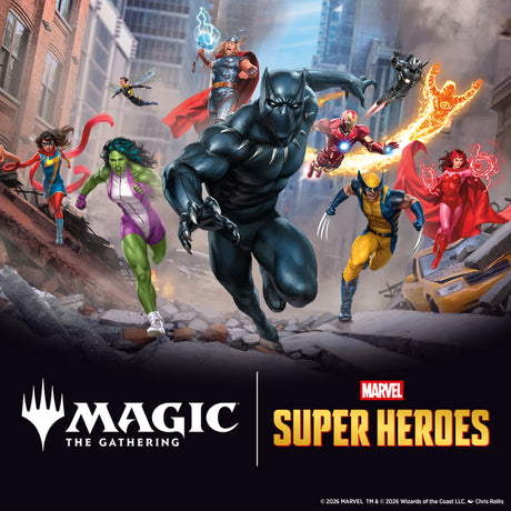 A banner for Magic: The Gathering Marvel Super Heroes