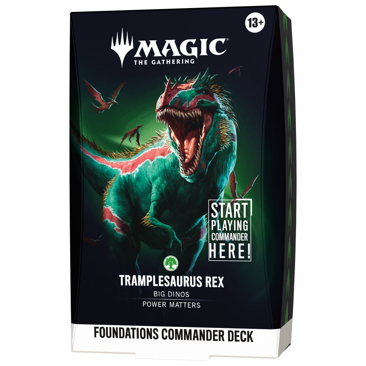 Magic The Gathering Foundations Tramplesaurus Rex Commander Deck box sealed — FDN precon