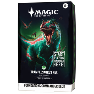 Magic The Gathering Foundations Tramplesaurus Rex Commander Deck box sealed — FDN precon