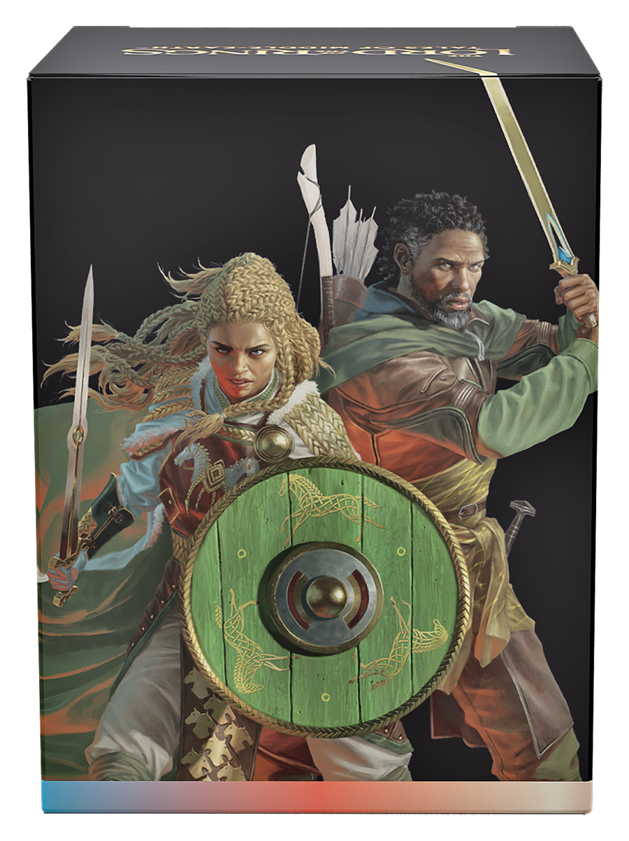 LTR The Lord of The Rings Riders of Rohan Commander Deck contents spread out showing 100 cards, tokens and life tracker