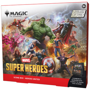 Magic The Gathering Marvel Super Heroes Heroes United Scene Box sealed — panoramic art collector item