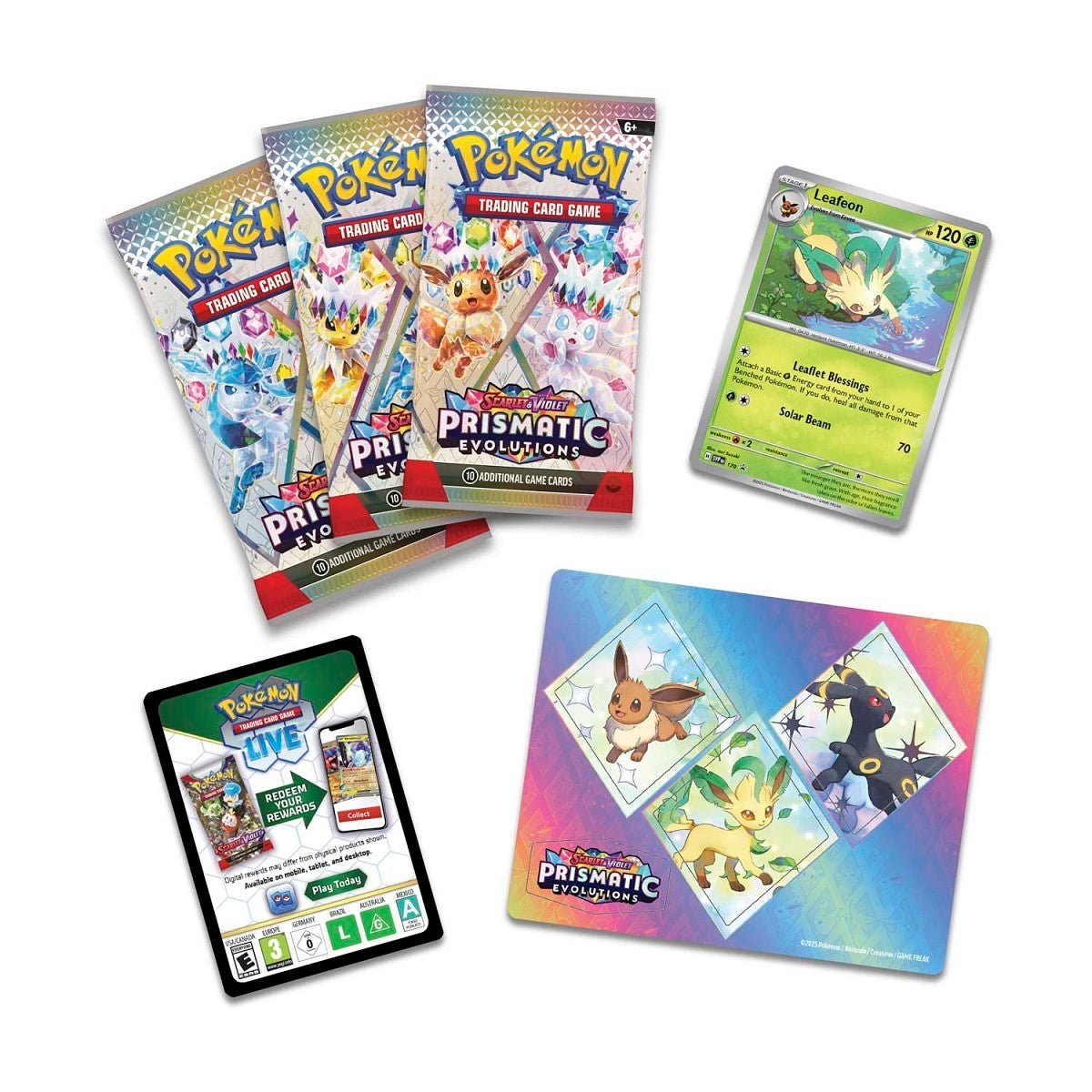 Pokemon TCG: Scarlet & Violet 8.5 - Prismatic Evolutions Tech Sticker Collection - Leafeon