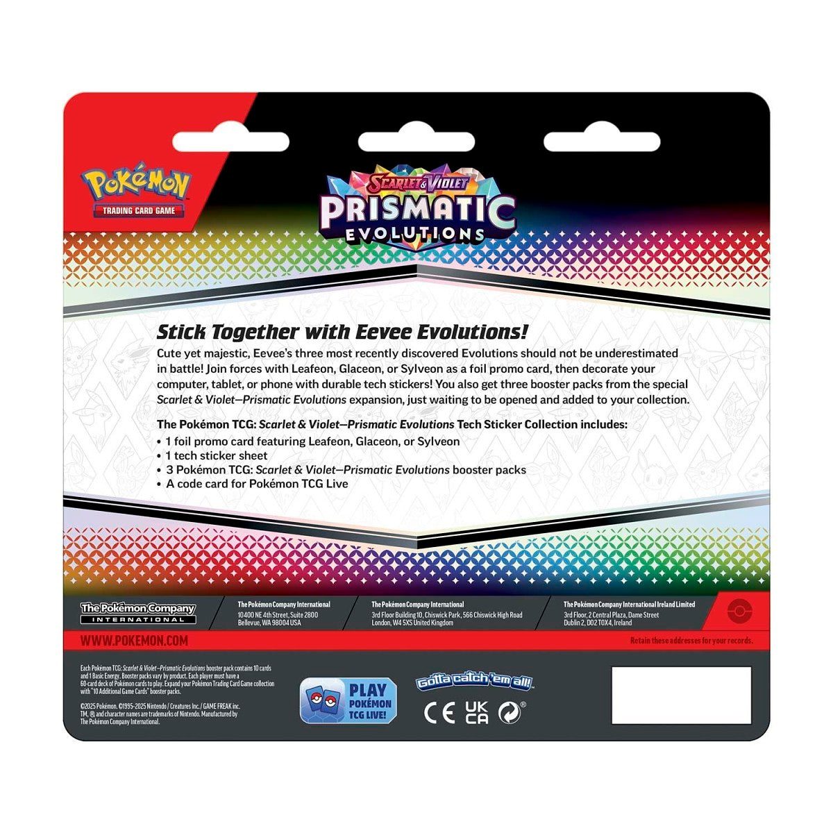 Pokemon TCG: Scarlet & Violet 8.5 - Prismatic Evolutions Tech Sticker Collection - Leafeon