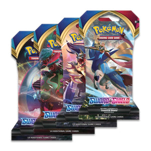 Pokemon TCG: Sword And Shield Base Set Sleeved Booster Pack Art Bundle [Set of 4]