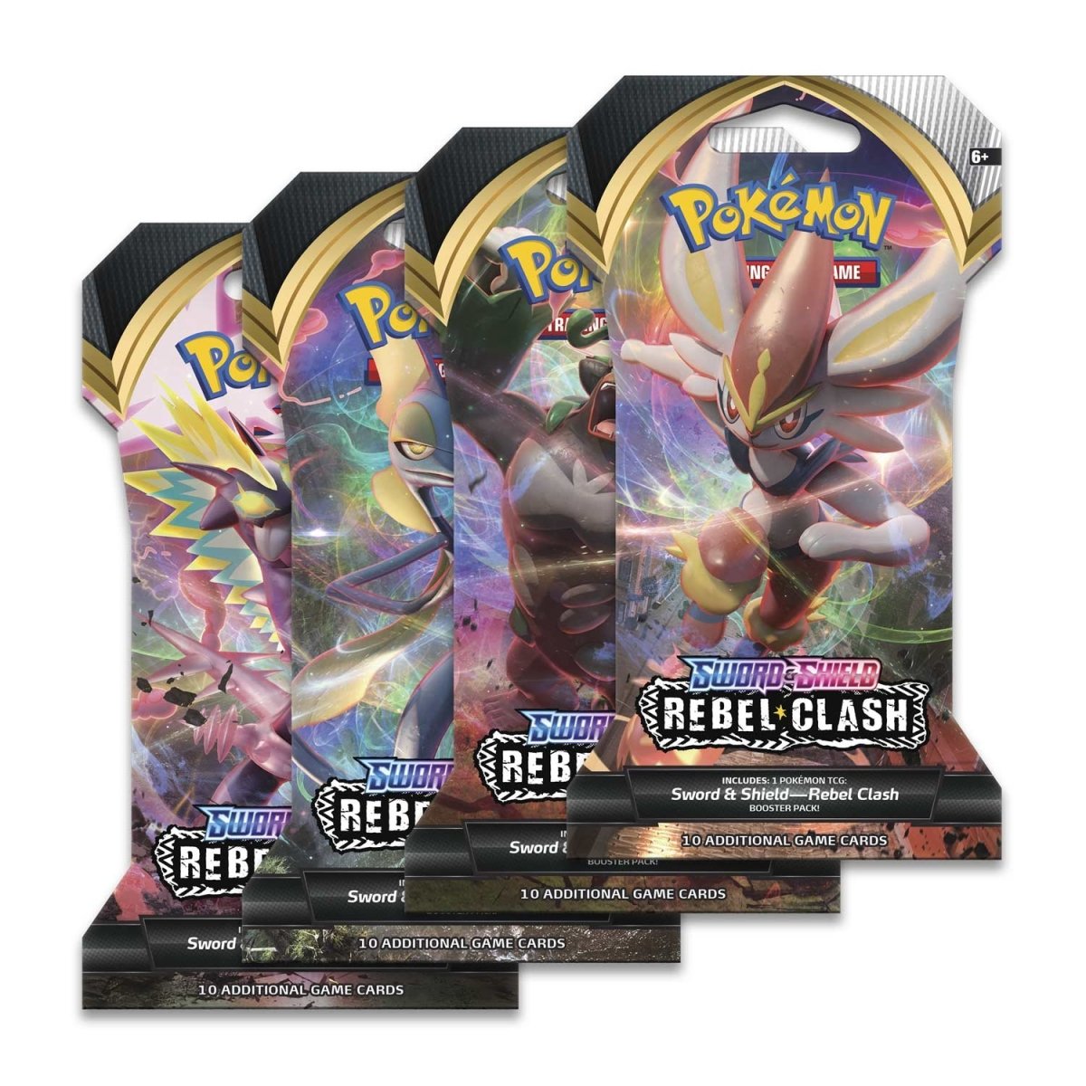 Pokemon TCG: Rebel Clash Sleeved Booster Pack Art Bundle [Set of 4]
