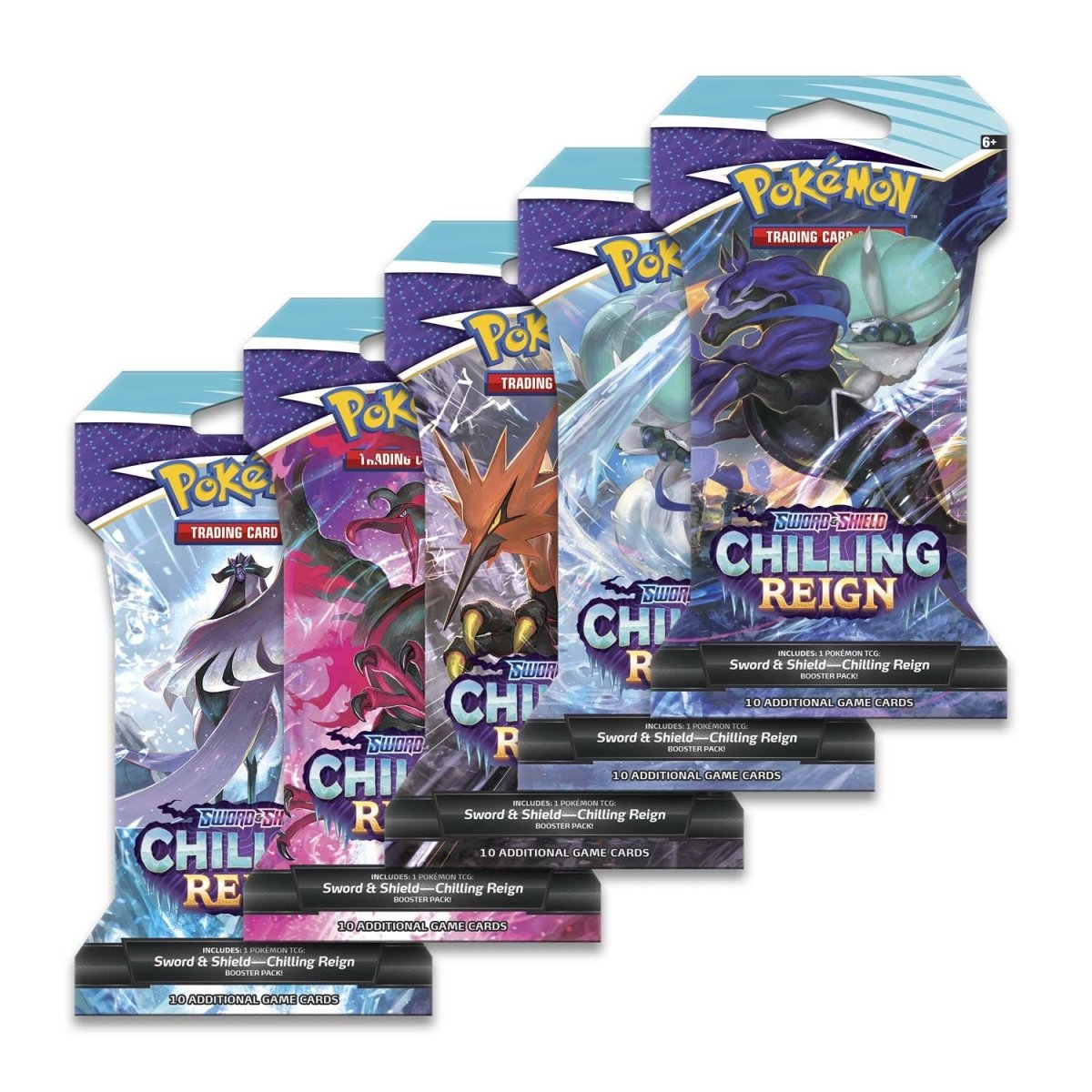 Pokemon TCG: Chilling Reign Sleeved Booster Pack Art Bundle [Set of 5]