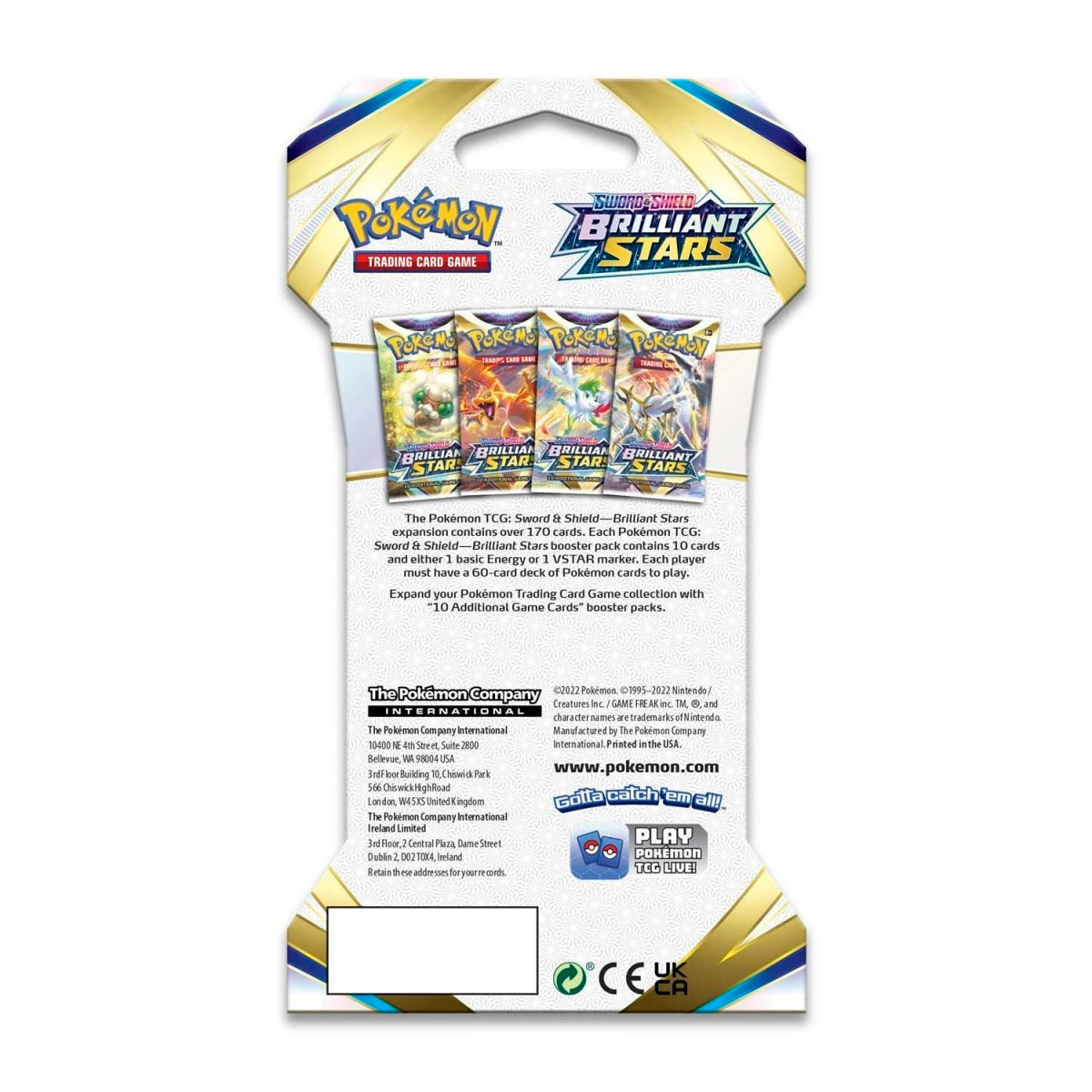 Pokemon TCG: Brilliant Stars Sleeved Booster Pack Art Bundle [Set of 4]