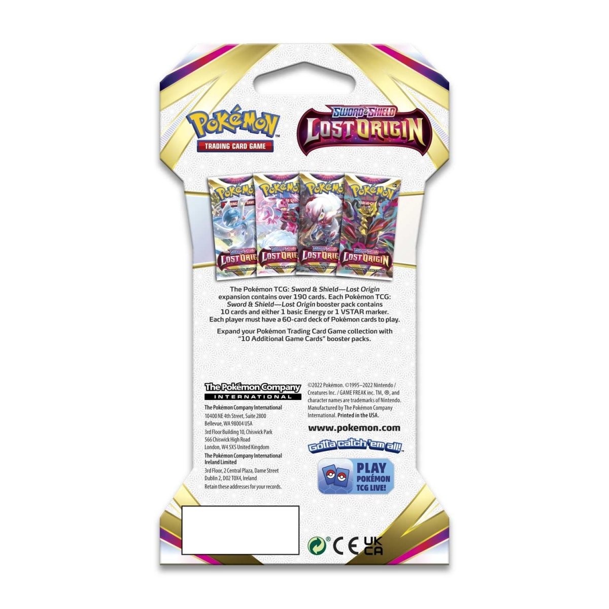 Pokemon TCG: Lost Origin Sleeved Booster Pack Art Bundle [Set of 4]
