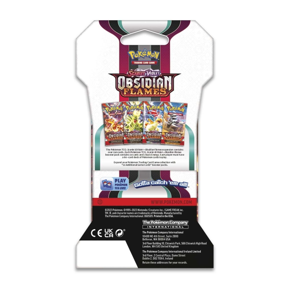 Pokemon TCG: Obsidian Flames Sleeved Booster Pack Art Bundle [Set of 4]