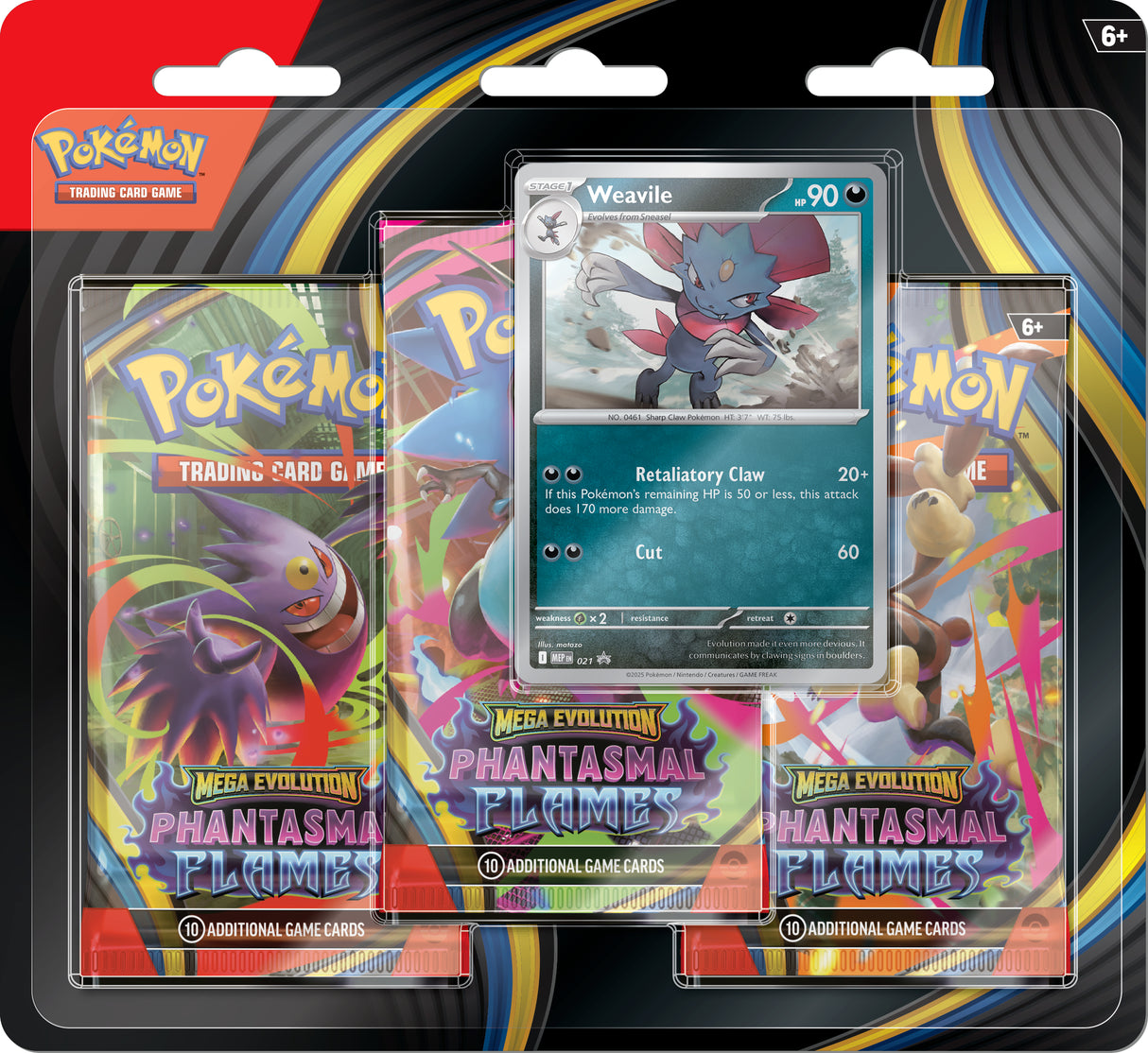 Pokemon TCG: Mega Evolution - Phantasmal Flames - 3 Pack Blister Box