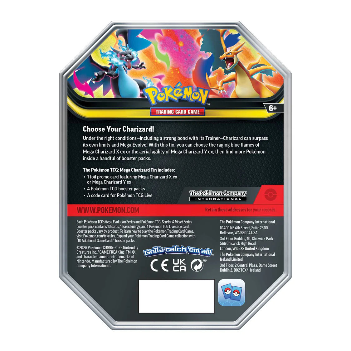 Pokemon TCG: Mega Charizard ex Tin  - Assorted (Random)