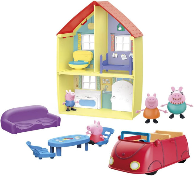Peppa Pig Toys Peppa's Family Home Combo 4 Figures & Car Playset