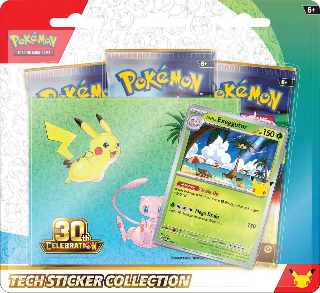 Pokemon TCG: Tech Sticker Collection - 30th Celebration - Alolan Exeggutor