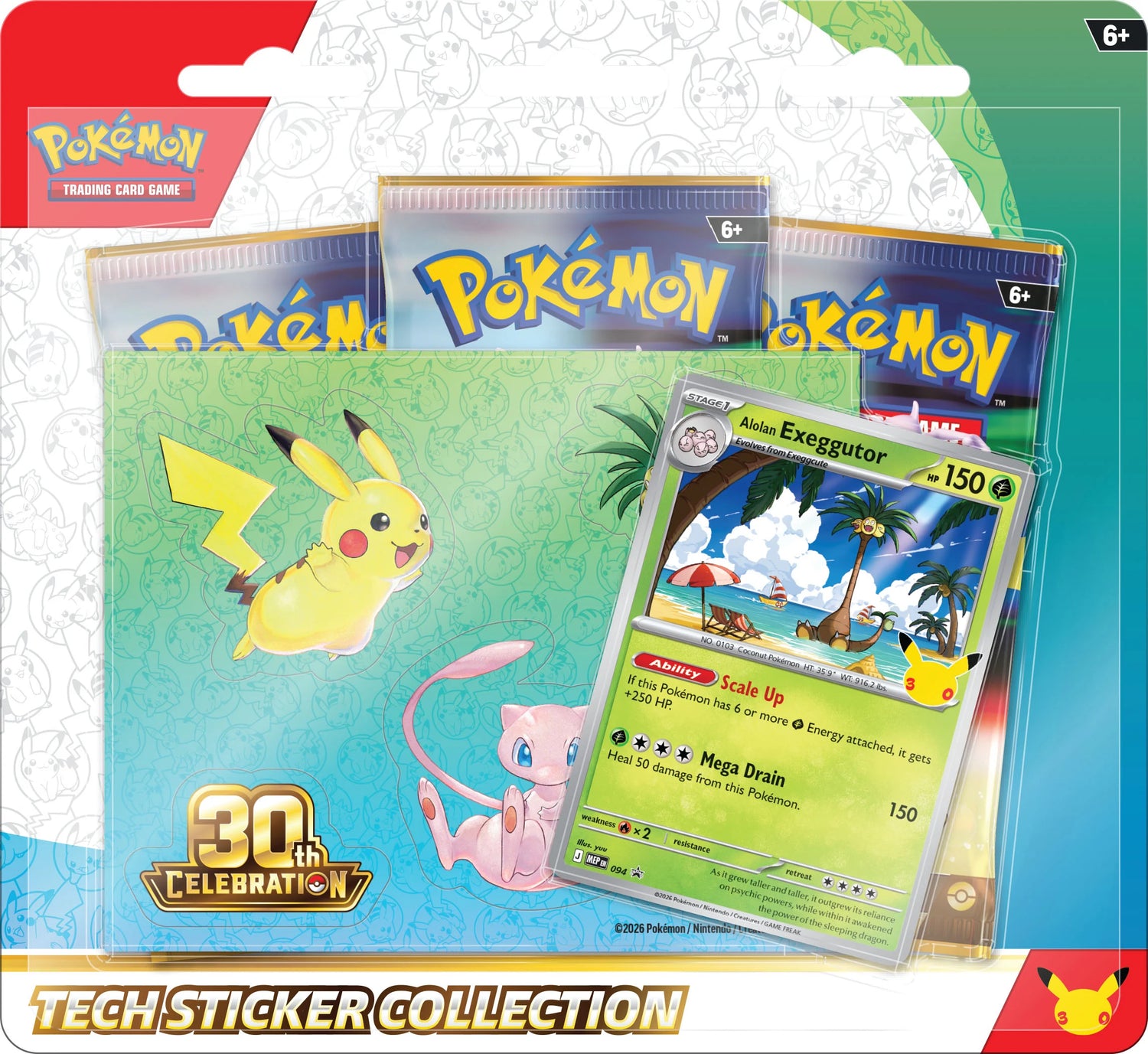 Pokemon TCG: Tech Sticker Collection - 30th Celebration - Alolan Exeggutor