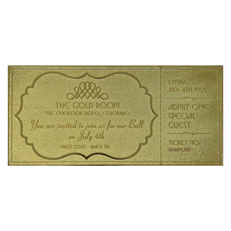 The Shining Limited Edition 24k Gold Plated The Overlook Hotel Ball Ticket