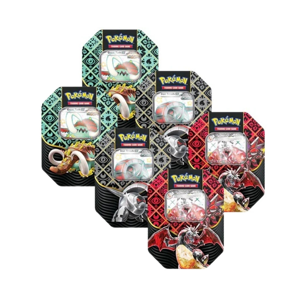 Pokemon TCG: Scarlet & Violet Paldean Fates Tins Sealed Case - 2 of Each (6 Count)