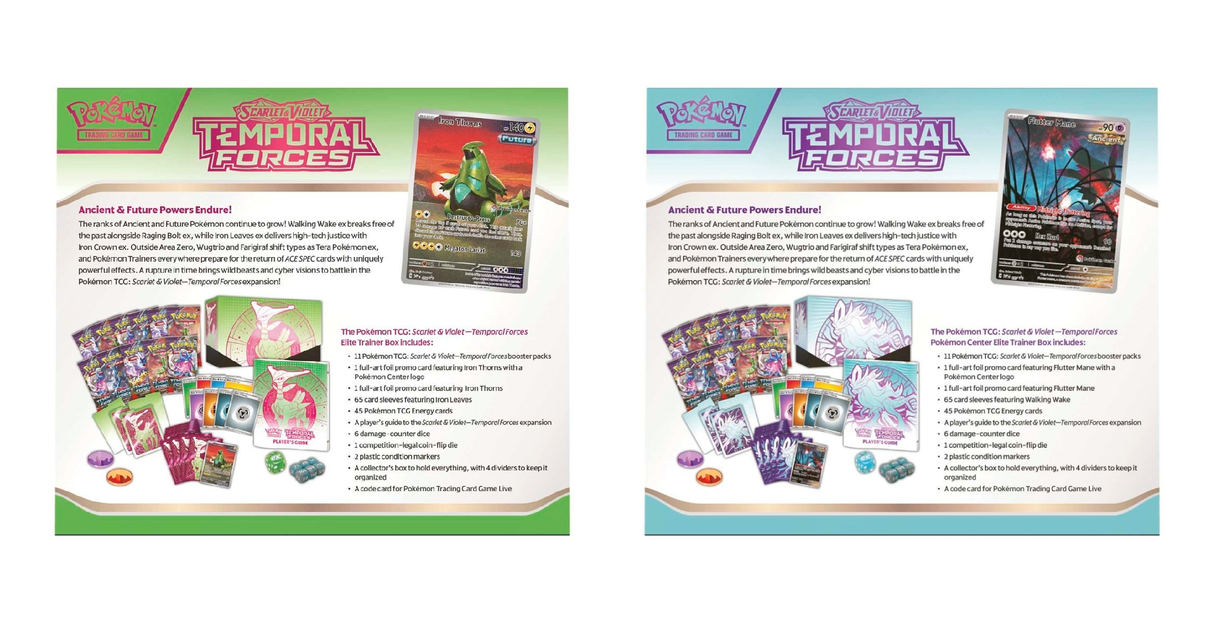 Pokemon TCG: Temporal Forces - Elite Trainer Box - Iron Leaves / Walking Wake