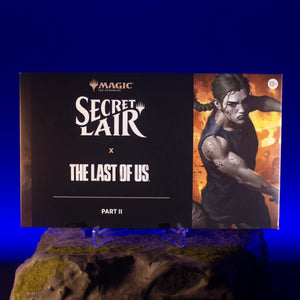 Secret Lair x The Last Of Us Part II cards fanned out showing unique exclusive art treatments