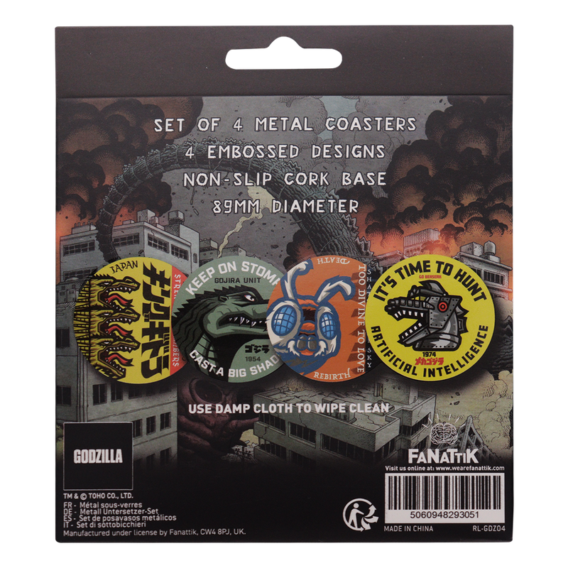 Godzilla Set of 4 Printed Coasters