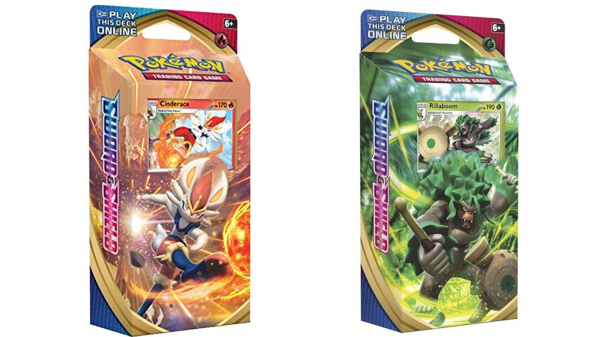 Pokemon TCG: Sword & Shield  Base - x2 Theme Decks - Rillaboom & Cinderace