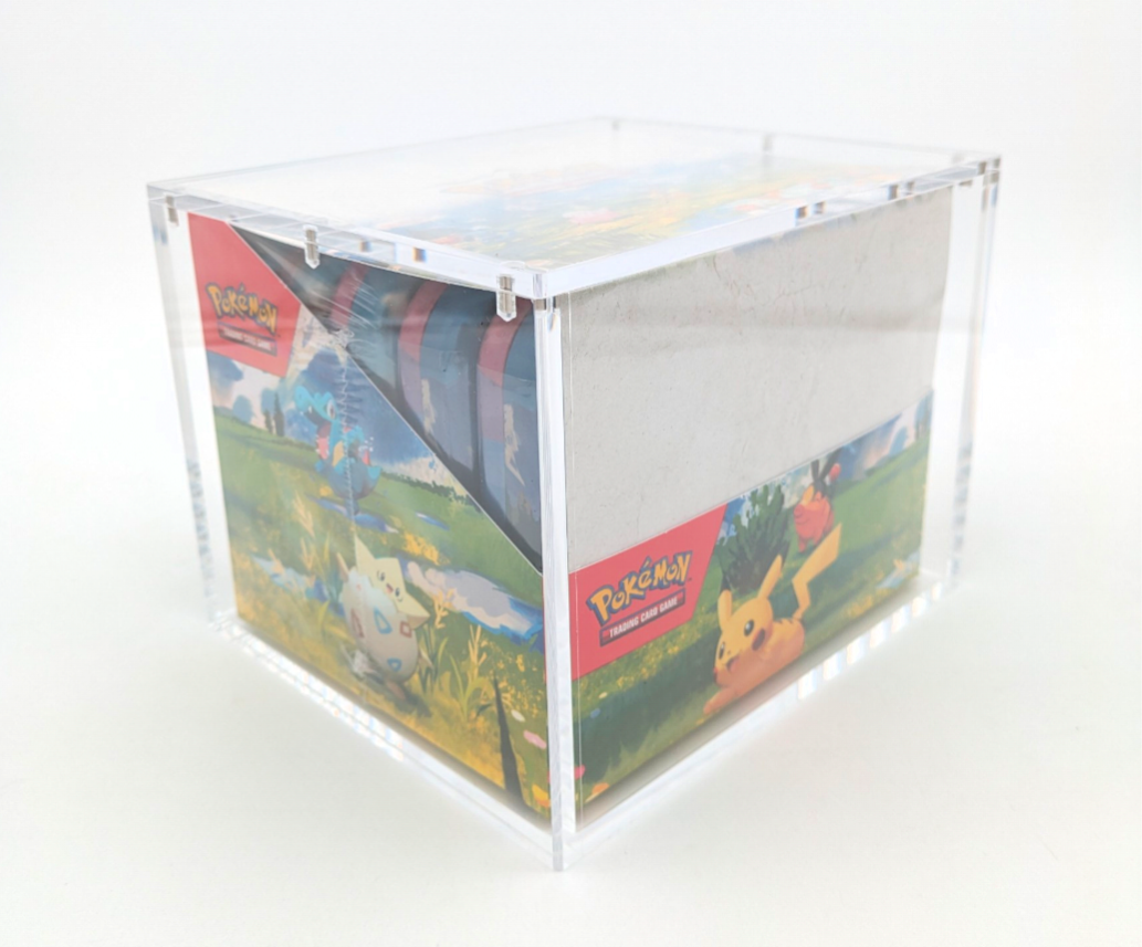 Clear Acrylic Mini Tin- 10 Pack Display Unit Case - Magnetic Lid