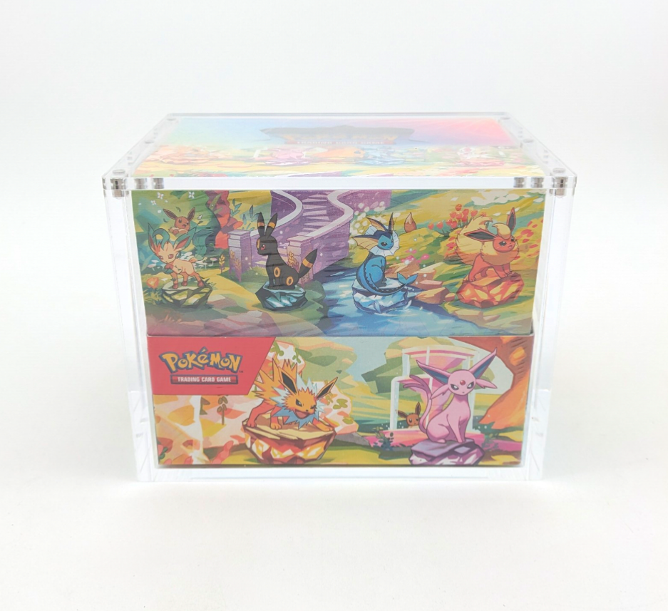 Clear Acrylic Mini Tin- 8 Pack Display Unit Case - Magnetic Lid